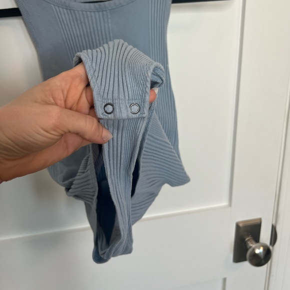 Aerie Baby Blue High Neck Ruched Bodysuit - Picture 10 of 13